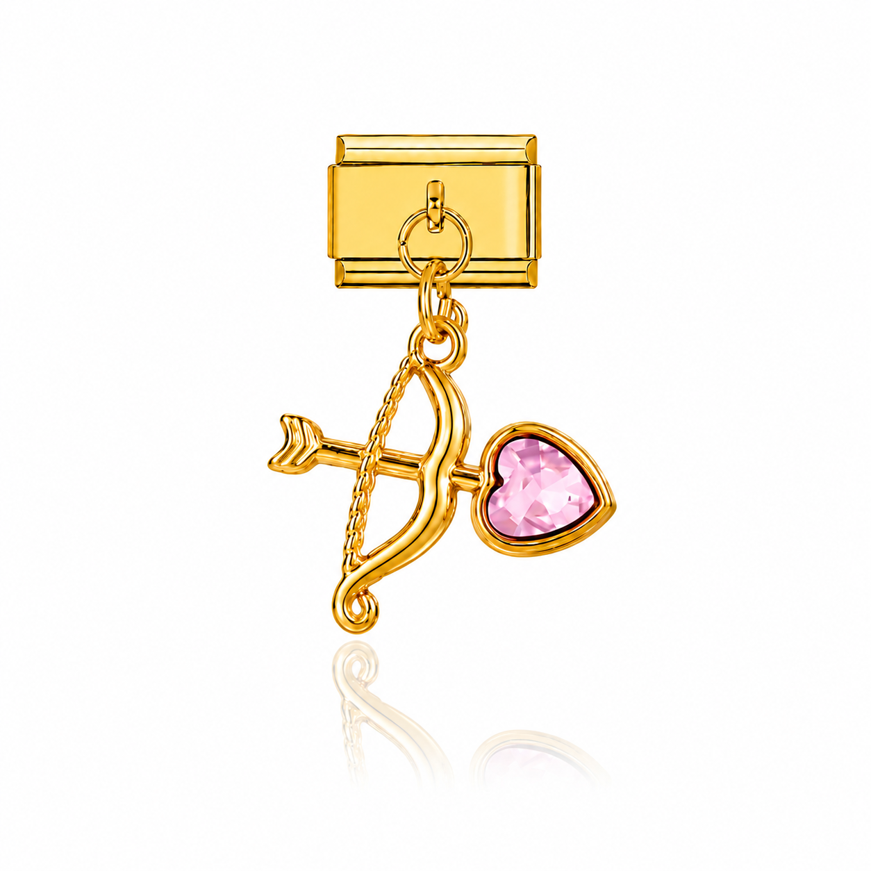Pendentif arc de coeur rose