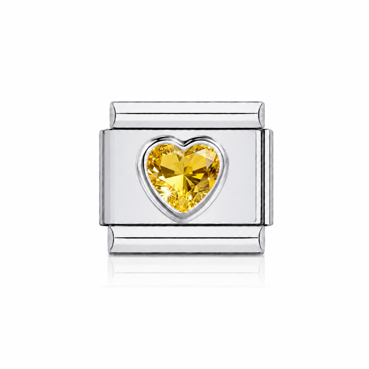 Strass coeur jaune