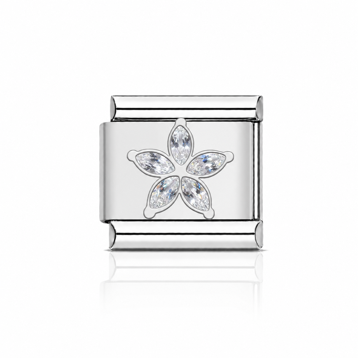 Fleur strass transparente