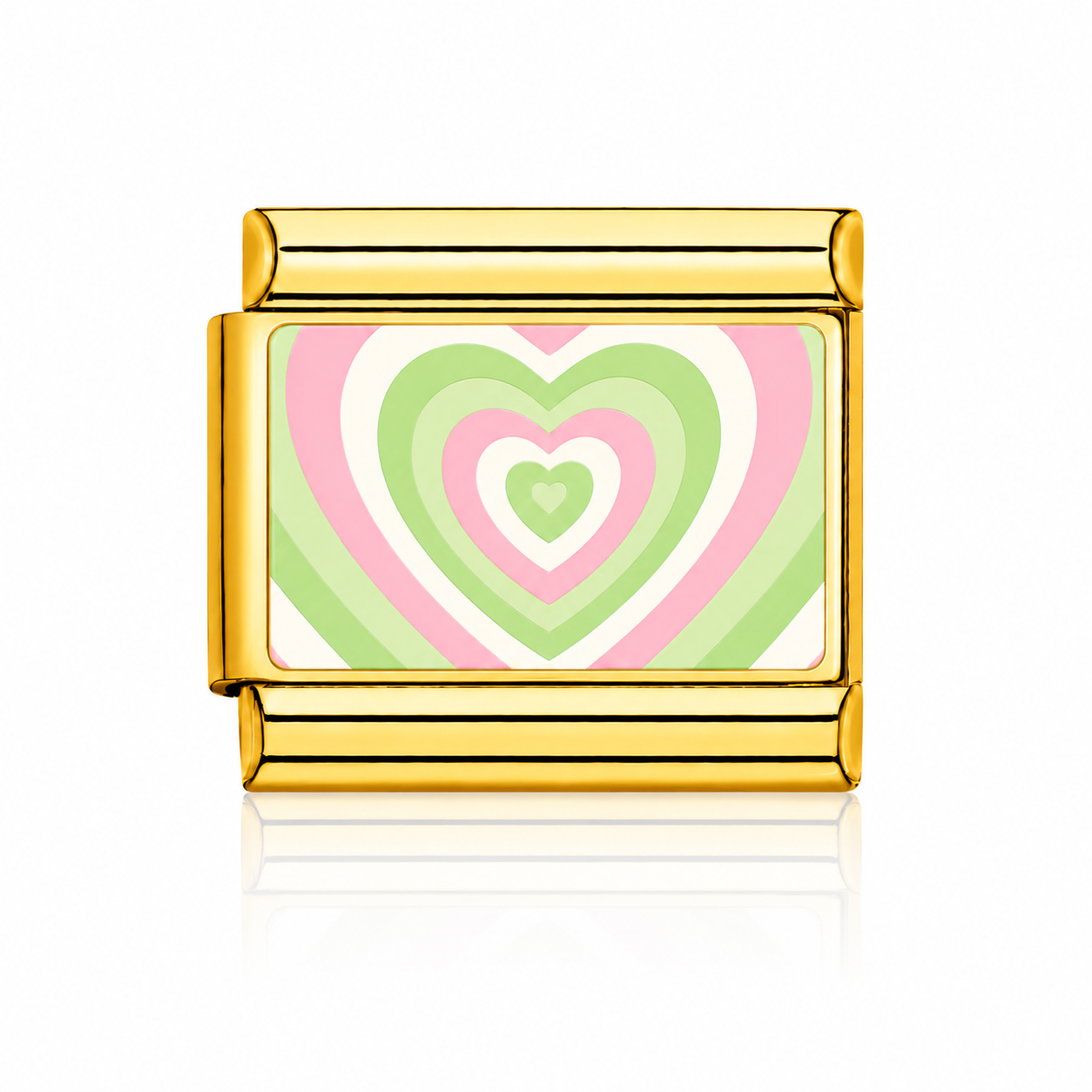 Coeur blanc rose vert