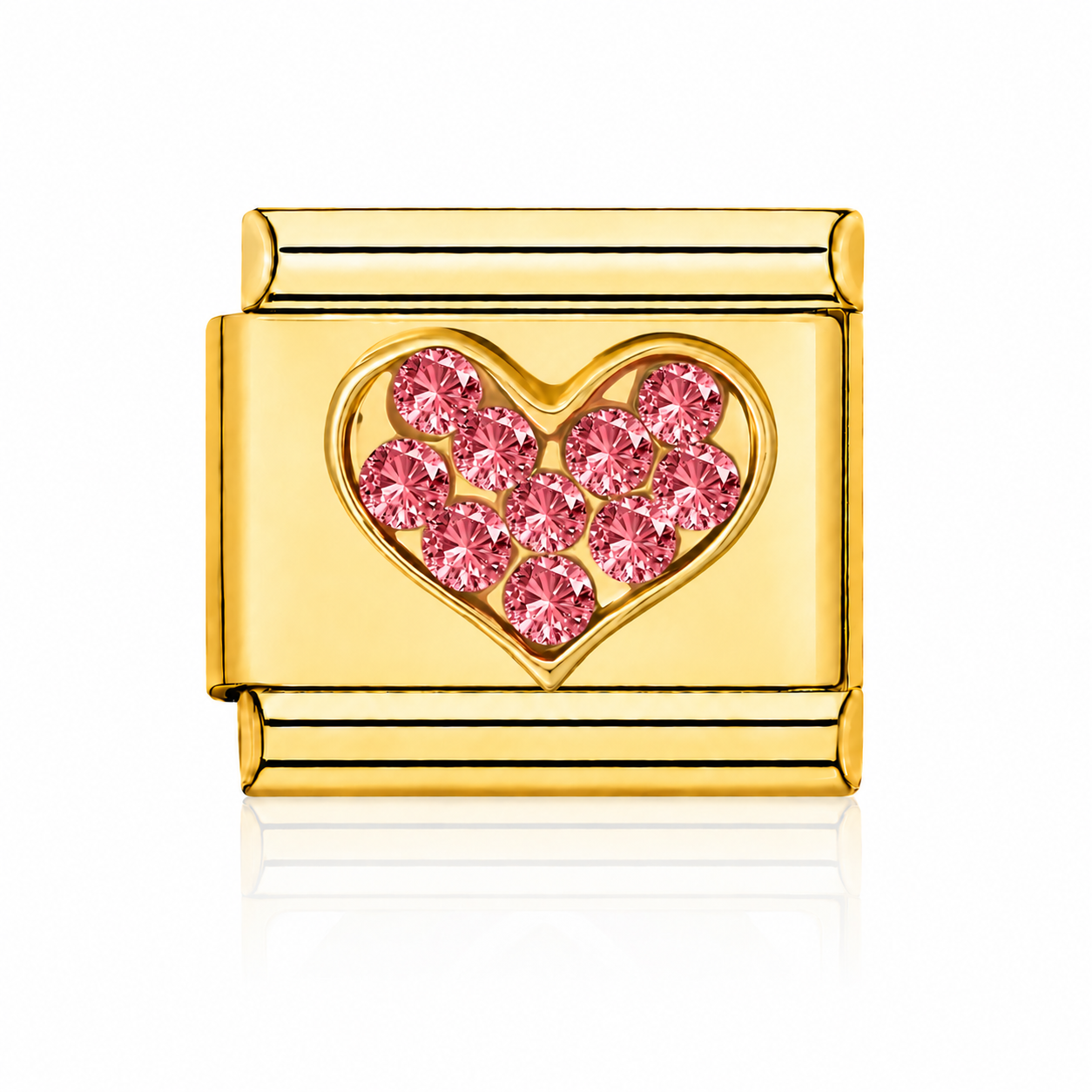 Coeur strass rose
