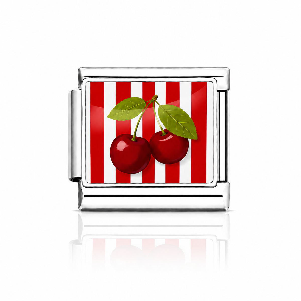 Cerises fond rouge et blanc