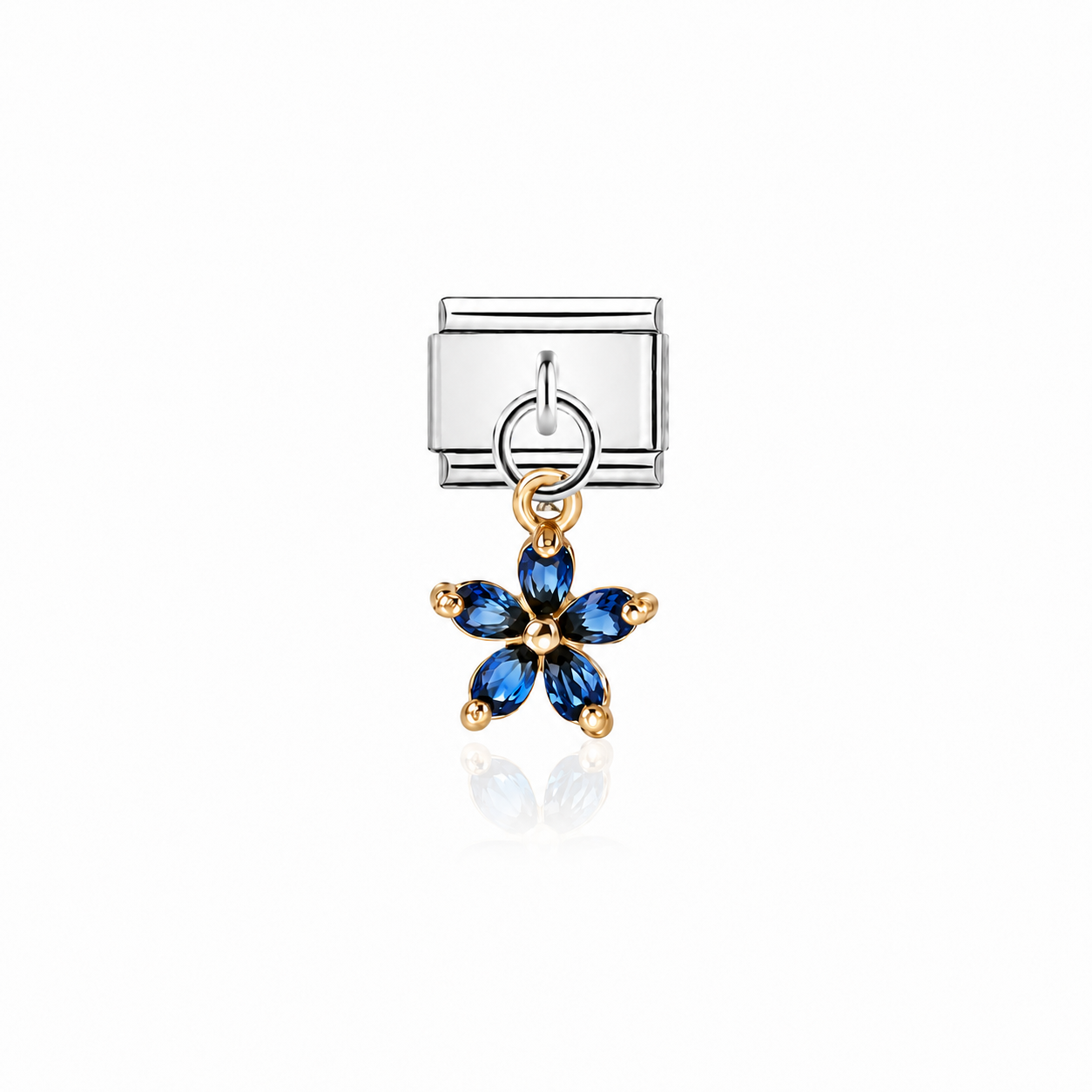 Pendentif fleur bleu azur