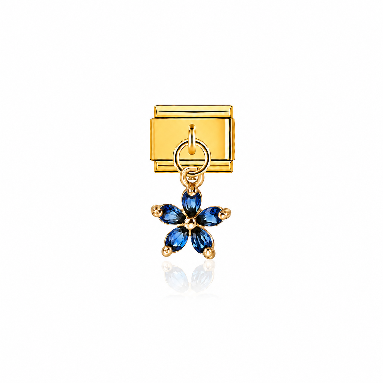 Pendentif fleur bleu azur