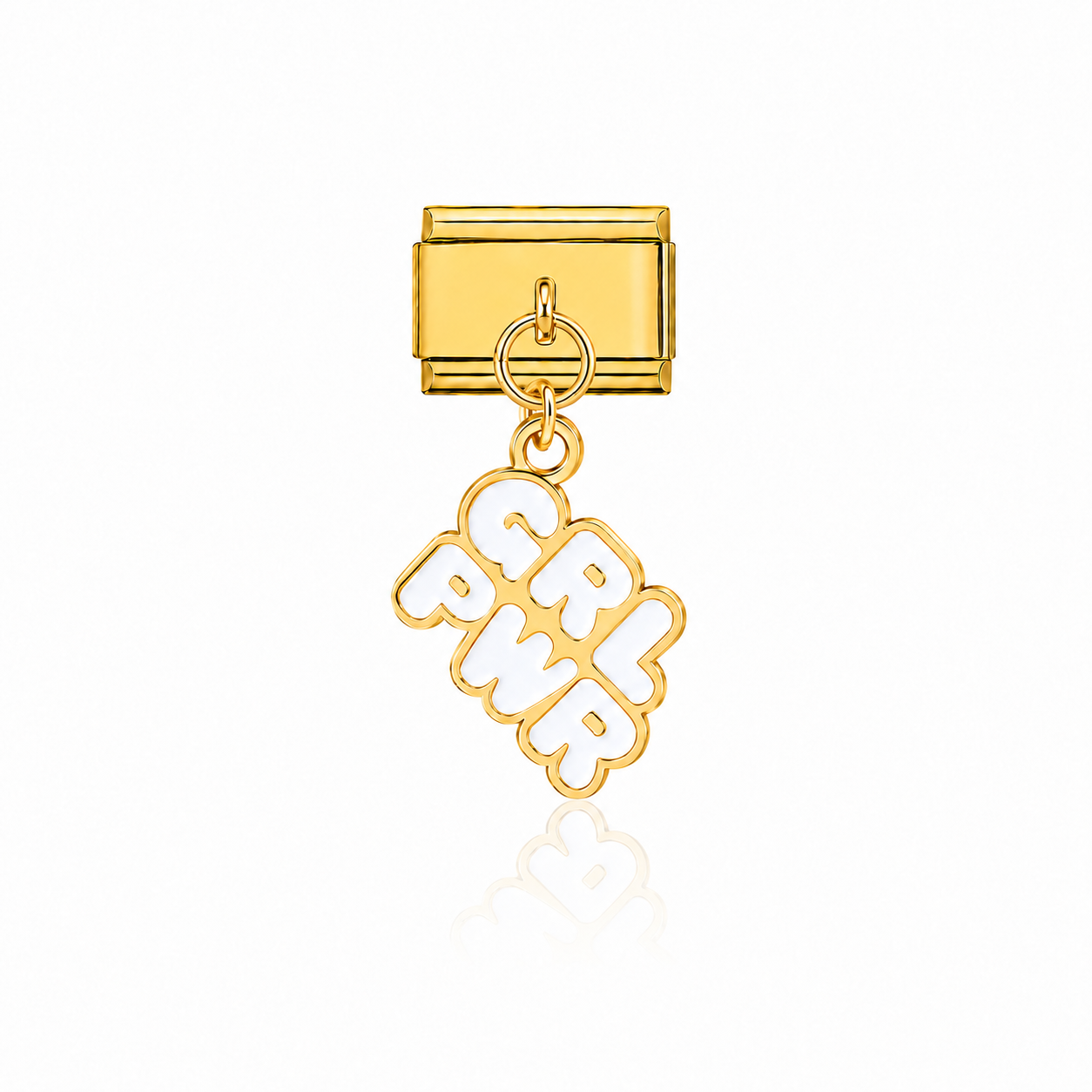 Pendentif girl power blanc