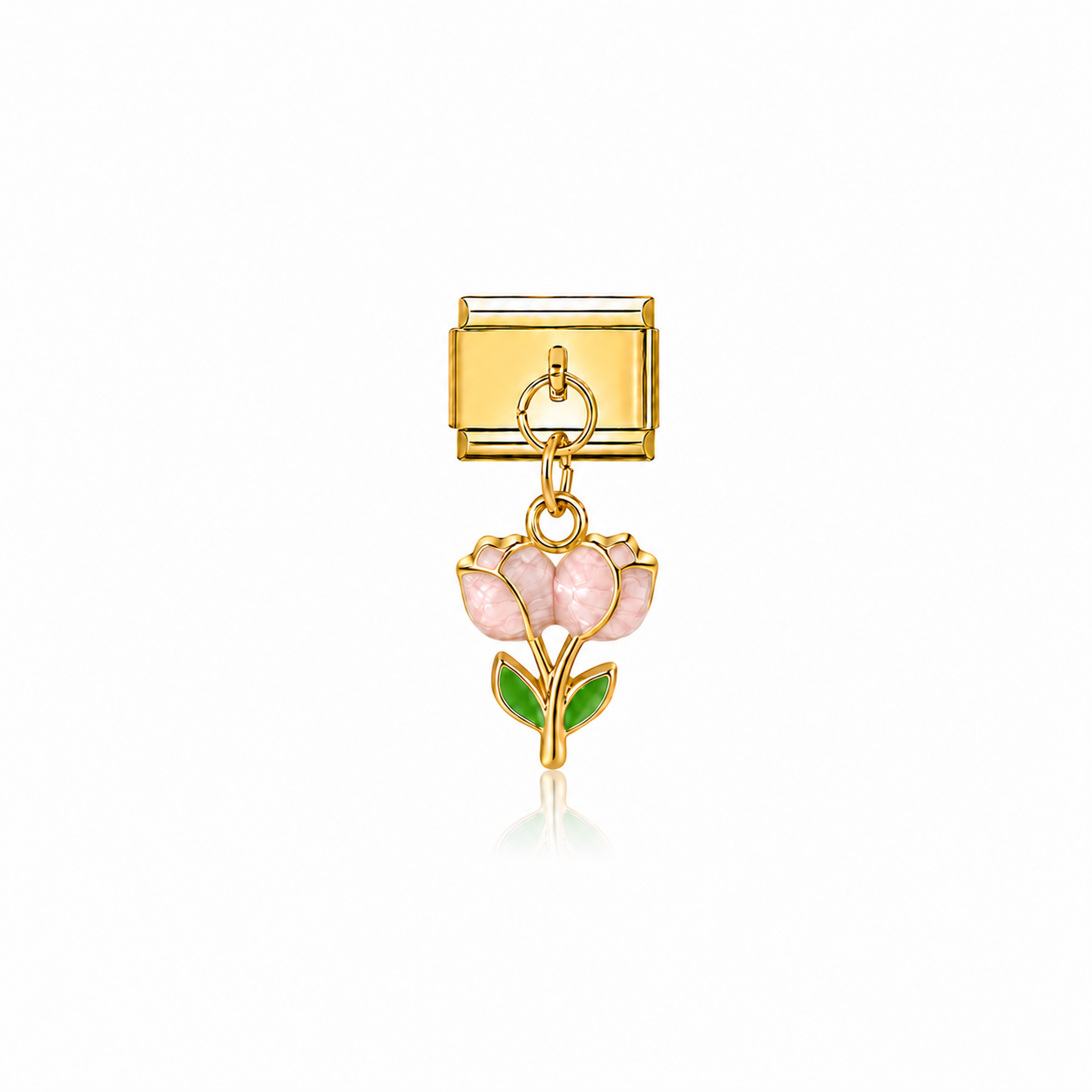 Pendentif tulipe double rose