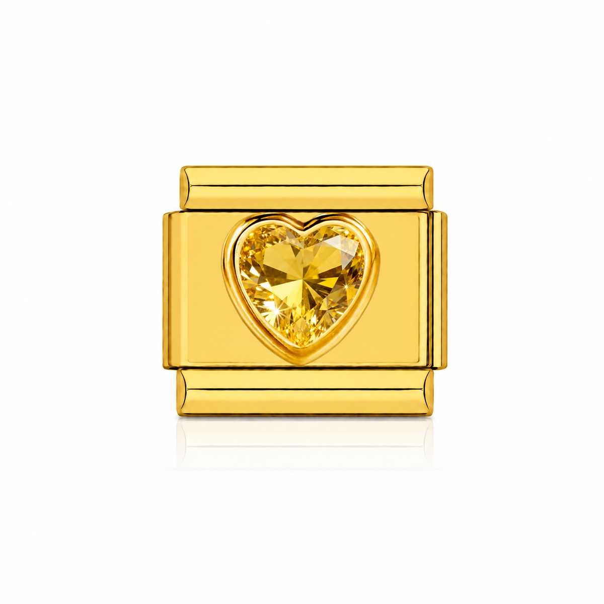 Strass coeur jaune