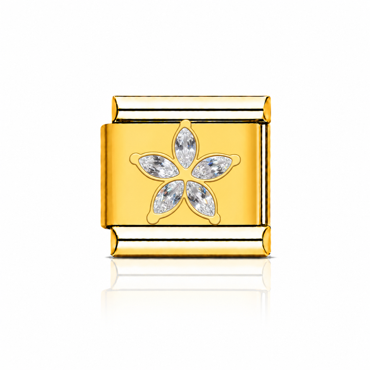 Fleur strass transparente