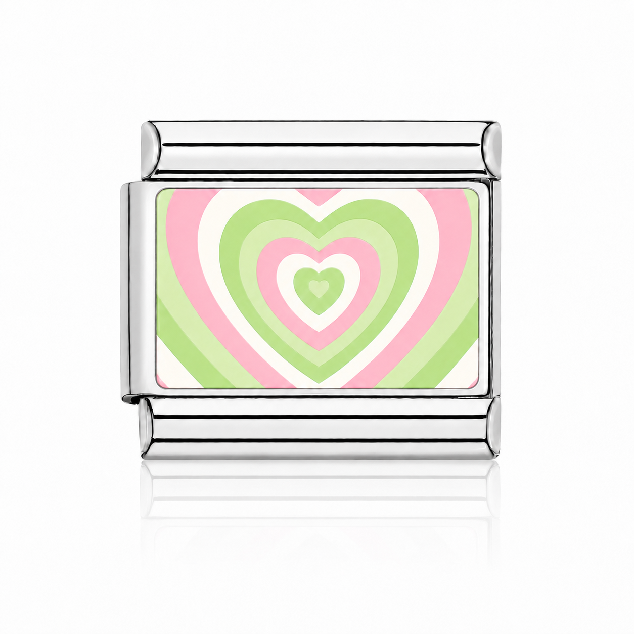 Coeur blanc rose vert