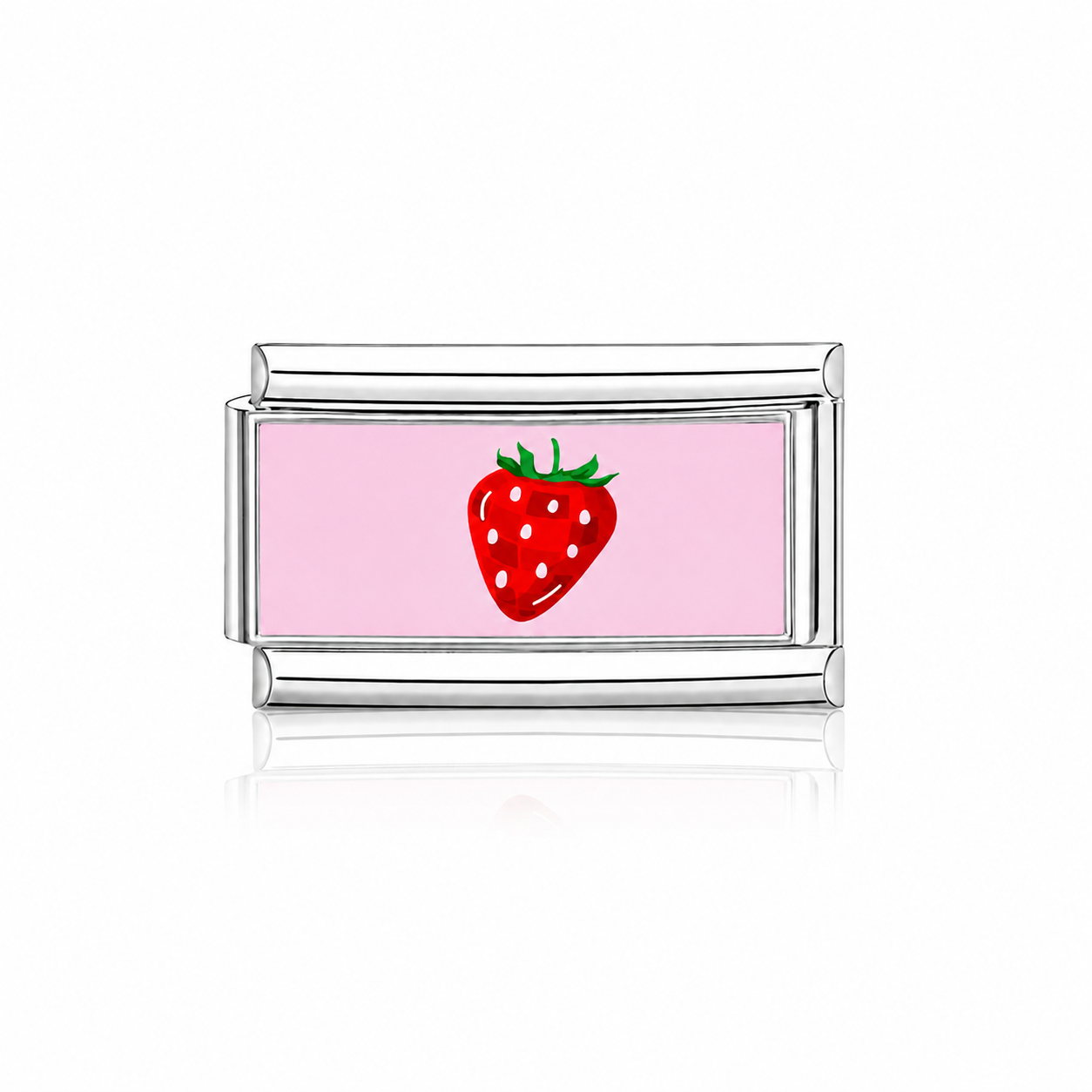 Double charm fraise fond rose